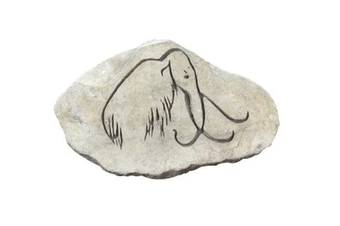 The ancient stone patterned isolated on white Stock Photos