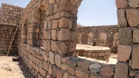 Ancient Stone Ruins and Covered Well Stock Footage 346195575