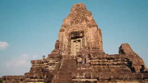 Ancient stone ruins of the pre rup temple. Famous khmer architecture and unesco Stock Footage 326111636