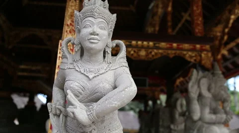 Ancient Stone Sculpture - Statue in the temple, Bali, indonesia Stock Footage 62934285