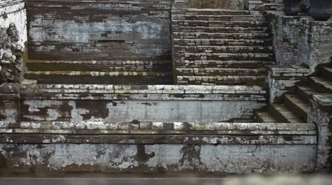 Ancient Stone Steps of A Hindu Temple Ruin in Southeast Asia Stock Footage 56492794