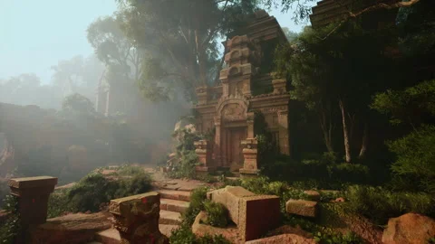 Ancient Stone Structure in Cambodian Forest Vídeos de archivo 304464778