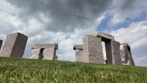 Ancient Stone Structure Under Dramatic Clouds Stock Footage 315469067