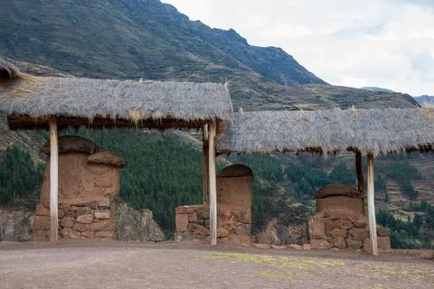 Ancient Stone Structures in Andean Landscape, Peru Stock Photos