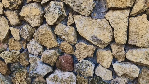 Ancient Stone Wall Footage - Limestone Background Stock Footage 123120301