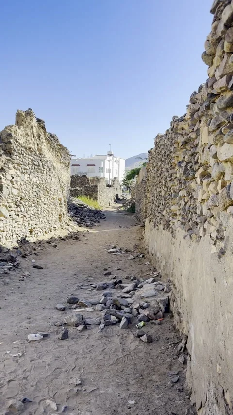 Ancient Stone Wall of Prophet's Era Streets Vídeo Stock 325805884