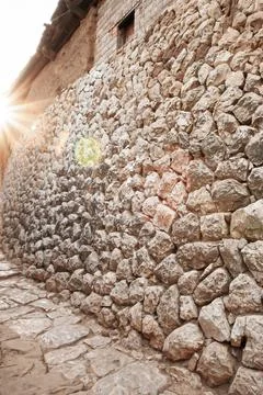 Ancient stone wall texture. Stock Photos