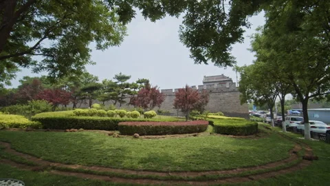 Ancient Stone wall of Wanping City in Beijing surrounded by flowers 動画素材 274176720