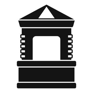 Ancient stone well structure providing clean water icon Ilustración de archivo