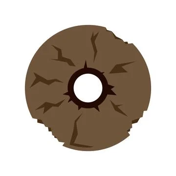 Ancient stone wheel representing prehistoric primitive technology Stock Illustration