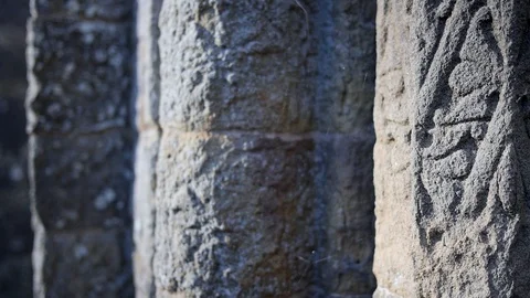 Ancient Stonework Clonfert Cathedral County Offaly Ireland Stock Footage 97836541