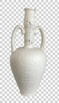 Ancient Style White Amphora Ceramic Vase Stock Photos