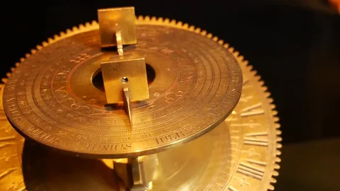 Ancient sundial. Time measurement using sunshine. Stock Footage 89506440