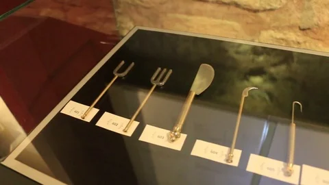 Ancient surgical instruments Video stock 83601576