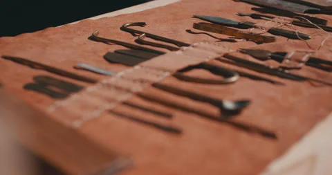 Ancient Surgical Kit Stock Footage 163157631