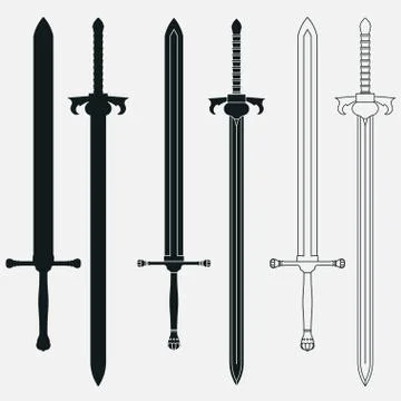 Ancient Swords Set Stock Illustration