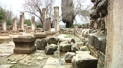 Ancient Synagogue Interior Tracking Shot Stock Footage 64689171