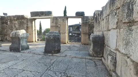 Ancient Synagogue Pan Stock Footage 78657166
