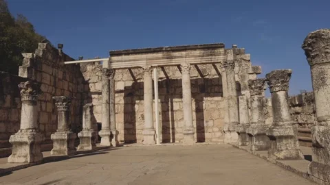 Ancient Synagogue, Peter House Excavations Galilee Vídeo Stock 347755320