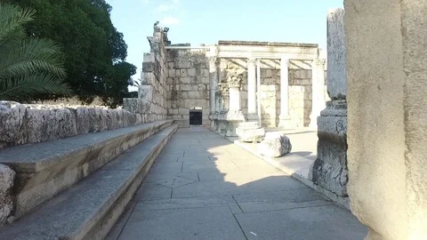 Ancient Synagogue Walk through Stock Footage 78657535