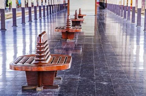 Ancient teak chairs Stock Photos