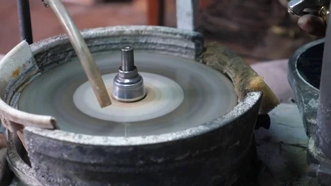 Ancient Technique Of Gem Cutting And Faceting In Sri Lanka Stock Footage 84999971