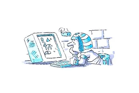 Ancient technology, conceptual artwork Stock Illustration