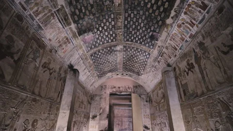 Ancient Temple Of Abydos Interior Stock Footage 203674711