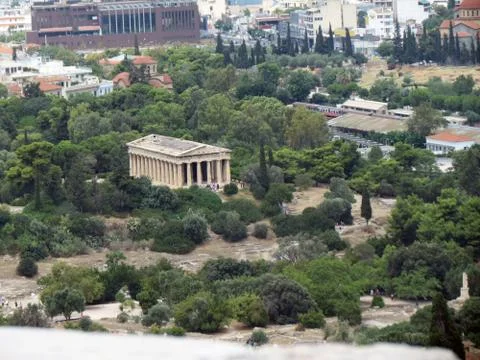 Ancient temple in the Agora Stock Photos