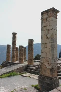 Ancient temple of Apollo at Delphi, Greece Fotos Stock