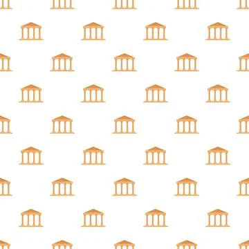 Ancient temple architecture pattern on white background Stock Illustration