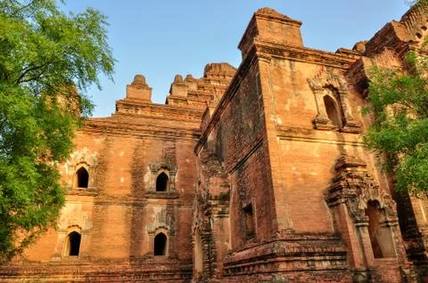 Ancient temple in bagan after sunset , myanmar Stock Photos