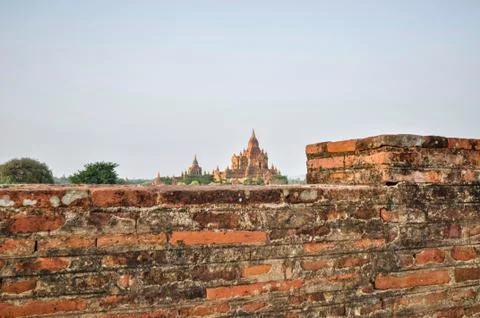 Ancient temple in bagan after sunset , myanmar Stock Photos