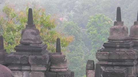 Ancient Temple of Borobudur. The island of Java. Yogyakarta. 스톡 동영상 81857464