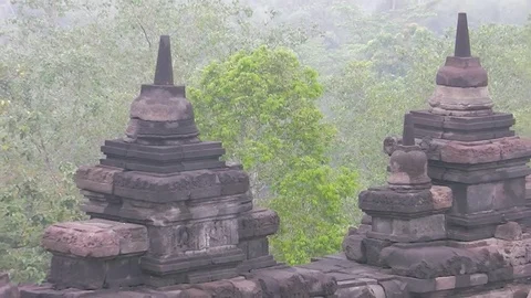 Ancient Temple of Borobudur. The island of Java. Yogyakarta. Video stock 81857467