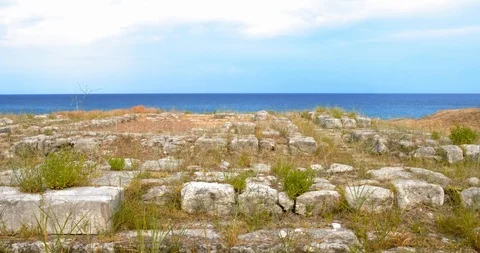 Ancient temple on the coast Stock Footage 116608579