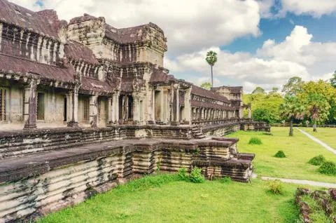 Ancient temple complex Angkor Wat Stock Photos