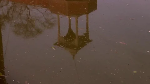 An ancient temple complex in Vrindavana, Uttar Pradesh, India. Tilt shot. Stock Footage 51106655