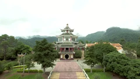 Ancient temple drone 4k Stock Footage 262209603