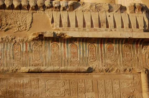 Ancient Temple Hieroglyphics Stock Photos