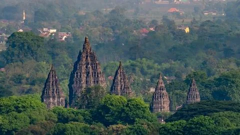 Ancient temple in indonesia Stock Photos