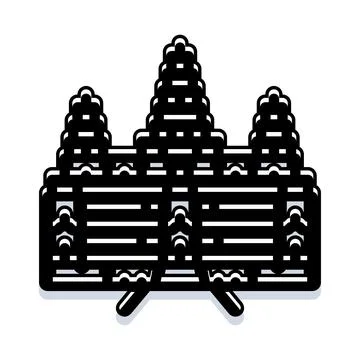 Ancient temple landmark building creating stylized icon Ilustración de archivo