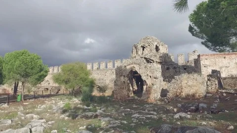 Ancient temple. Part of the old interior Ichkale (Inner Castle), located on the  Stock Footage 72709471