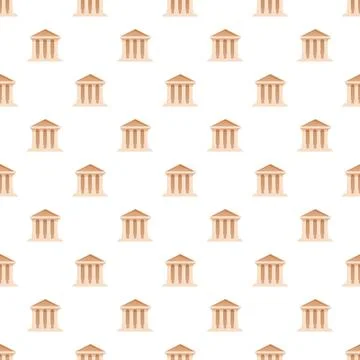 Ancient temple pattern creating a seamless background Stock Illustration
