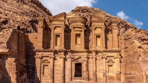 Ancient temple in Petra Stock Photos