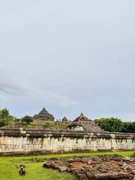 Ancient Temple Ruins Surrounded by Greenery. Candi Ijo Temple Yogyakarta Stock Photos