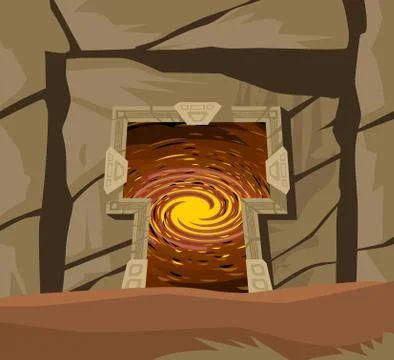 Ancient temple star space gate Stock Illustration