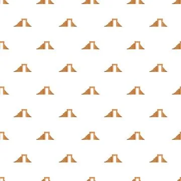 Ancient temple steps entrance pixel art seamless pattern Illustrazione stock