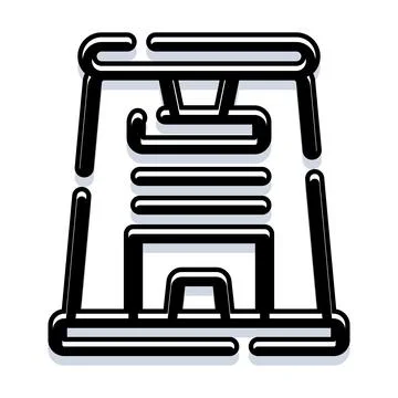 Ancient temple structure outline icon design Ilustración de archivo