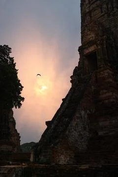 A ancient temple at sunset Stock Photos